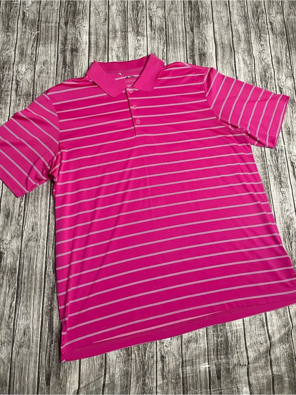 Men’s Adidas Golf XL Puremotion polo shirt vibrant pink color LIKE NEW!